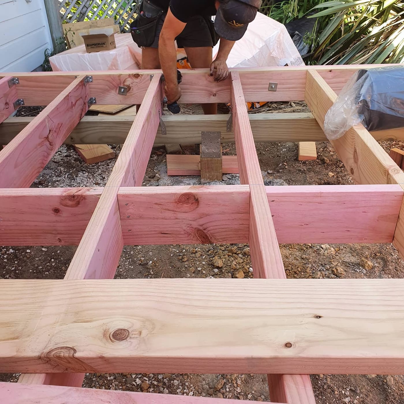 Residential office addition during construction