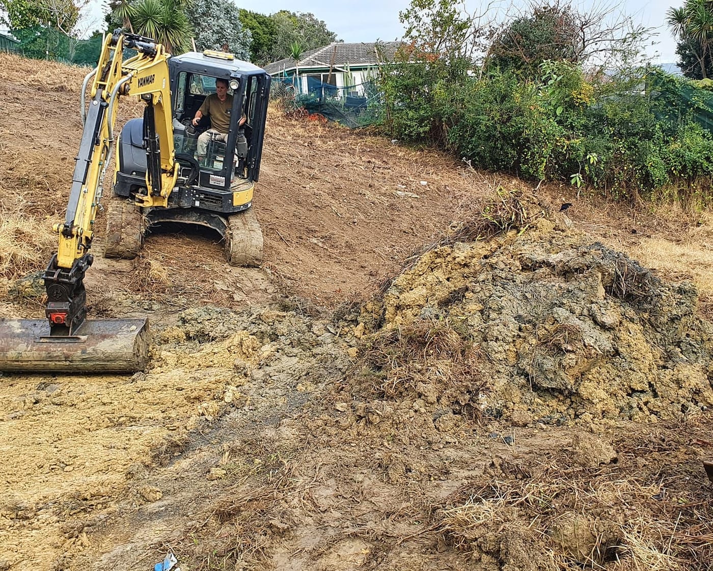 Earthworks completed by excavator