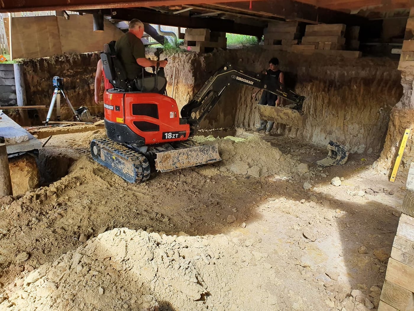Footings for an underhouse dig-out
